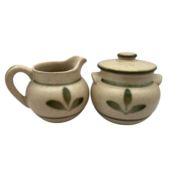 Stoneware Sugar Lidded/ Creamer Bowl Set VTG Royal Haeger Pottery? 3.5" & 4" T - Picture 1 of 7